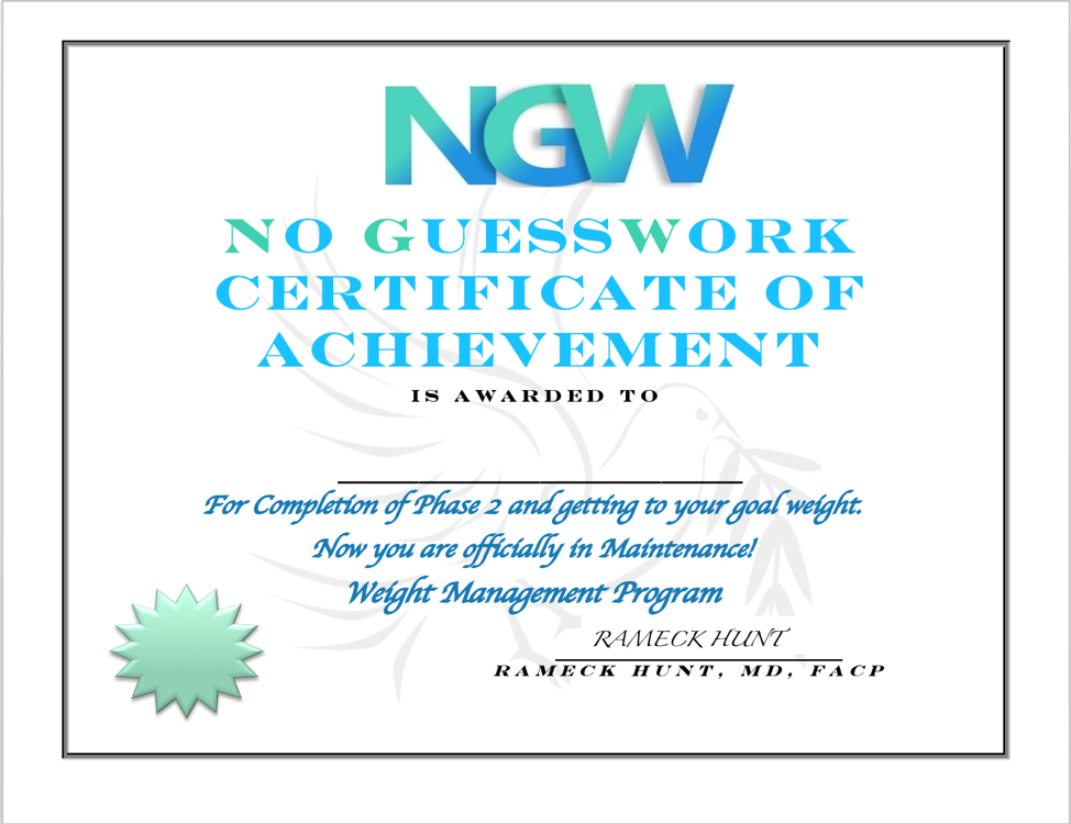 NGW Certificate completion of phase 2